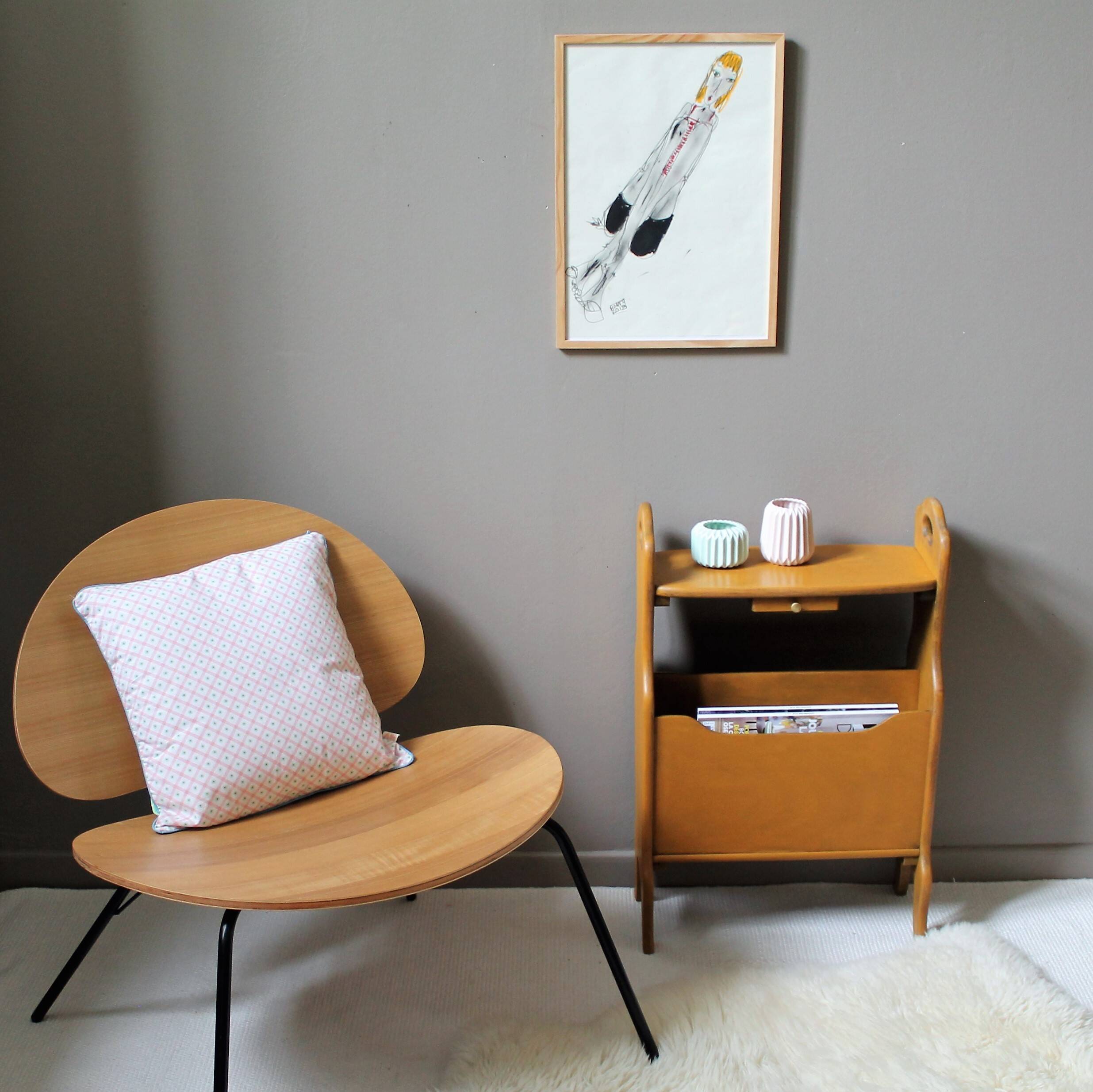 table porte-revues vintage