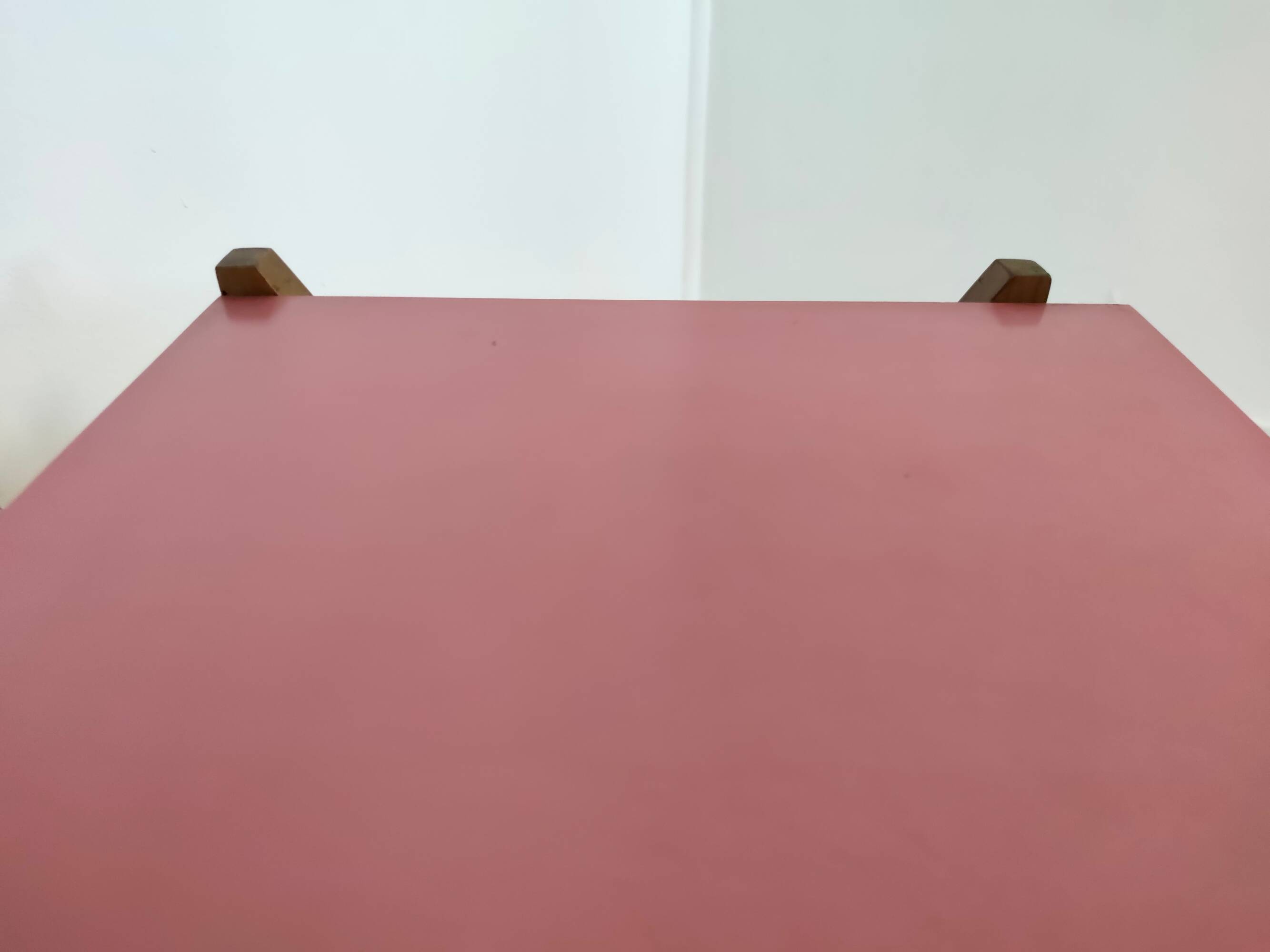 Walnut Nightstand attr. to Ico Parisi with a Pink Top and Black Drawers