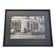 Vintage silver gelatin print of a street scene in a shop window, 1970s, framed, 52 x 42 cm