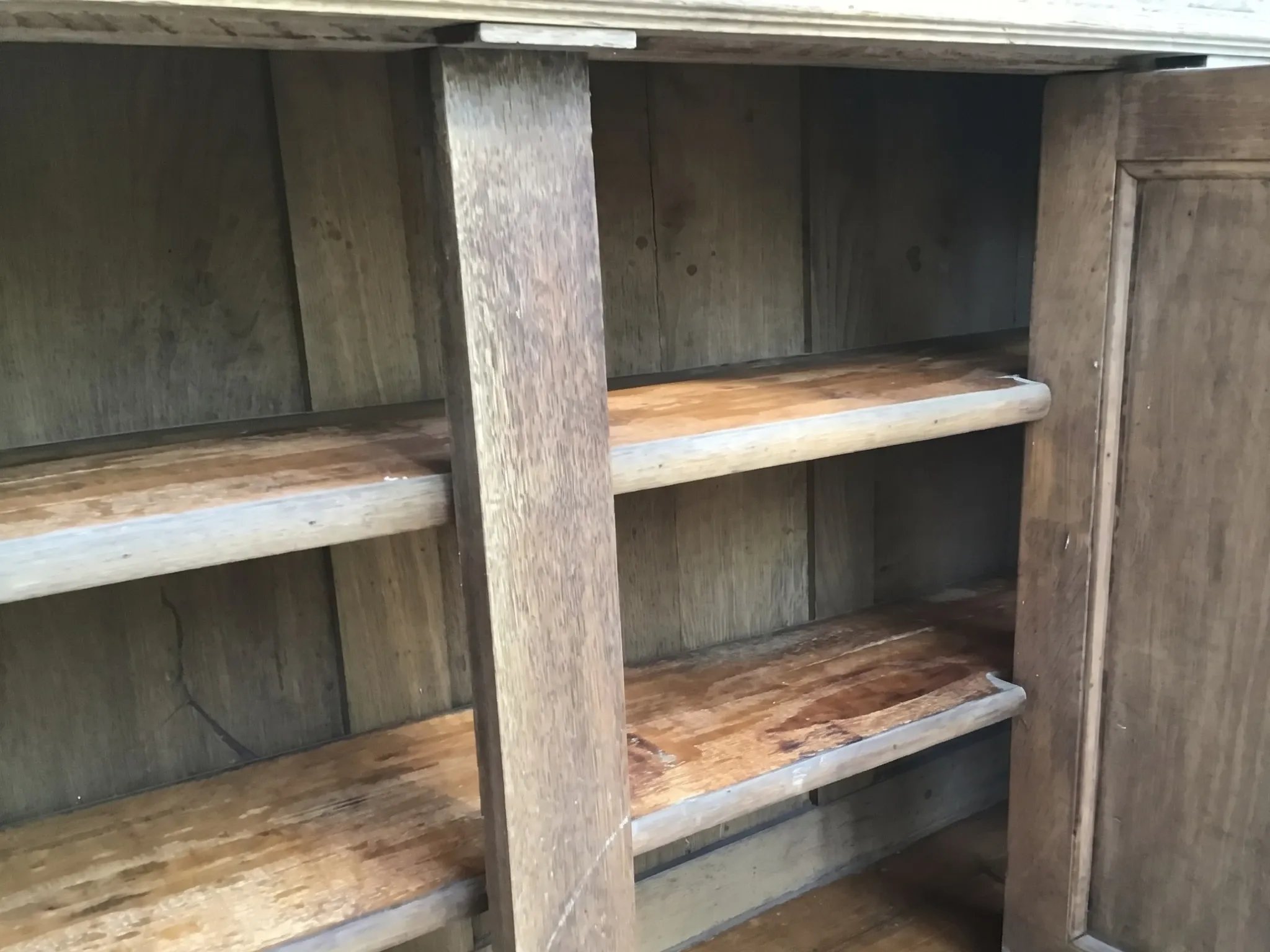Wall storage unit in Henri IV style made of solid oak.