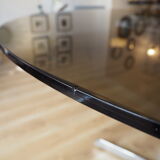 Smoked glass round dining table