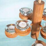 Bohemian chandelier, vintage Nordic pine