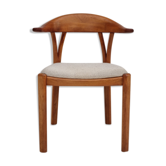 Fauteuil, bois de teck, laine