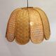 Suspension en rotin osier vintage forme fleur années 60