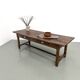 Authentic French farmhouse table from 1890 in solid oak with two drawers.