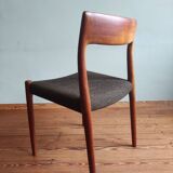 Niels Otto Møller No. 77, 6 chaises, teck et textile