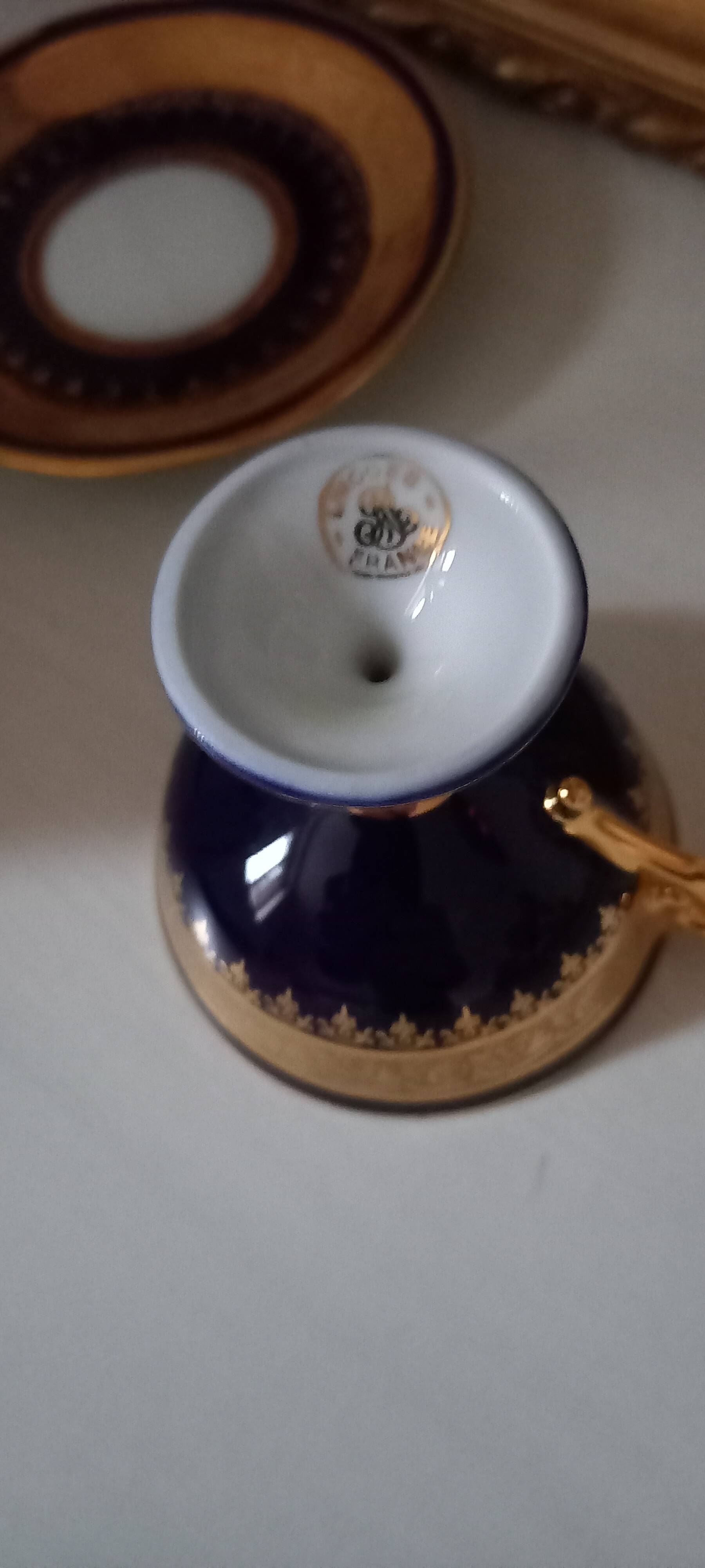 4 Tasses à Café/thé Anciennes Friederike KPM - Porcelaine à Décor Floral Rocaille