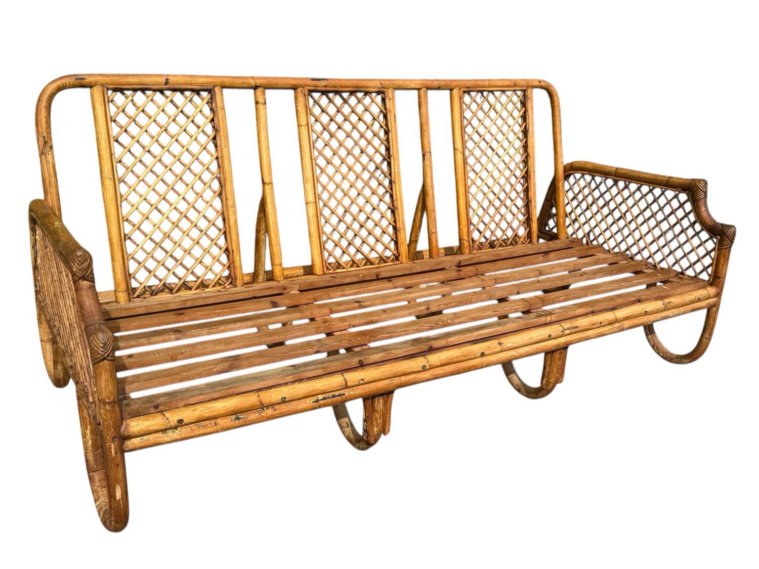 Rattan sofa and armchair from the 70s Italy