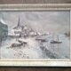 Winter landscape painting from the 1940s-1950s