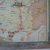 School agriculture map and wines of France-framed