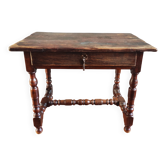 Table de ferme ancienne en chêne massif – bureau rustique Louis XIII