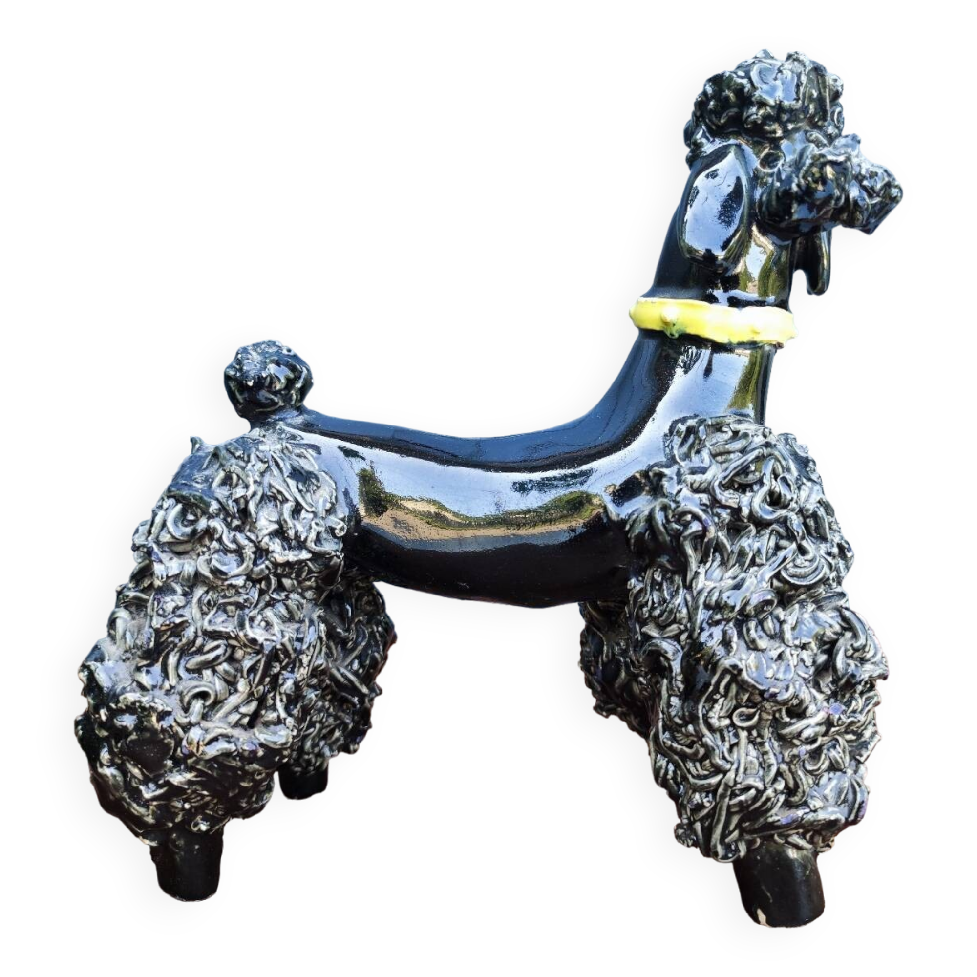 Groomed Poodle in Iridescent Ceramic, 1950