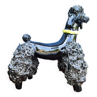 Groomed Poodle in Iridescent Ceramic, 1950
