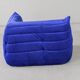 Togo corner chair in blue velvet by Michel Ducaroy for Ligne Roset