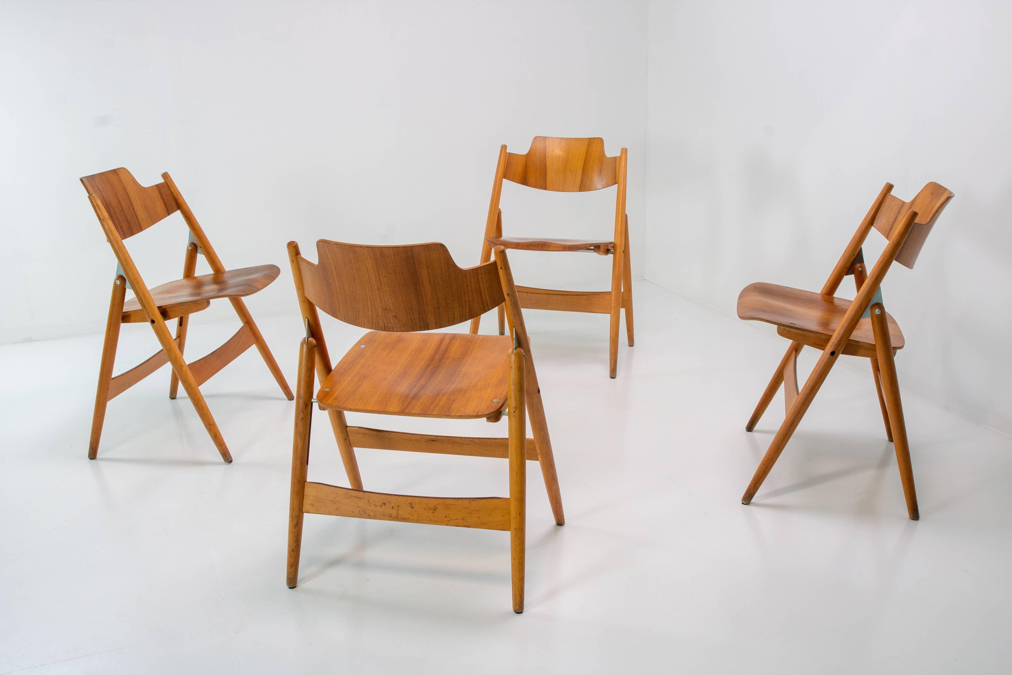 Set of 4 Egon Eiermann SE18 Folding Chairs