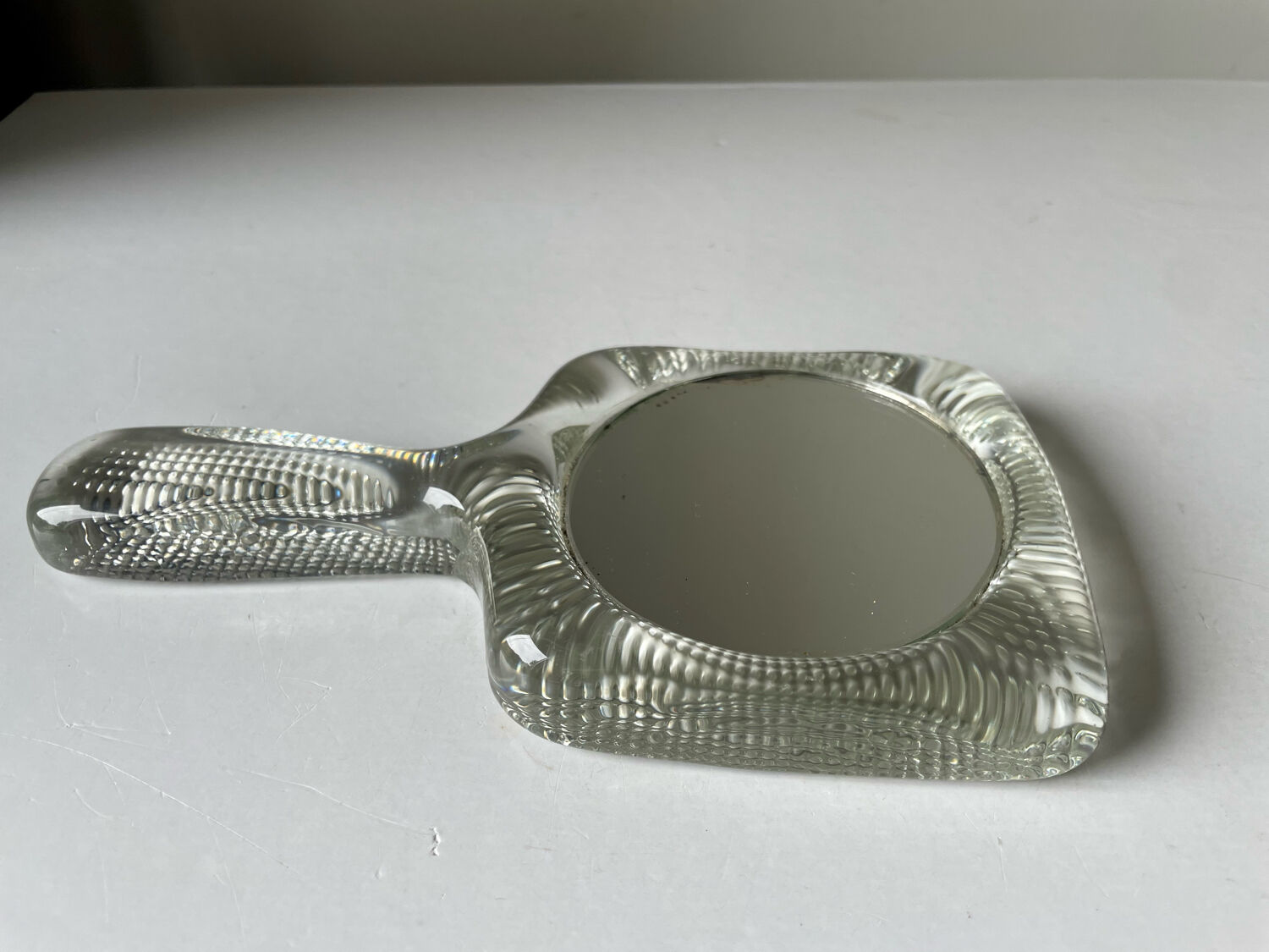 Handheld glass mirror Swedish design 1960's