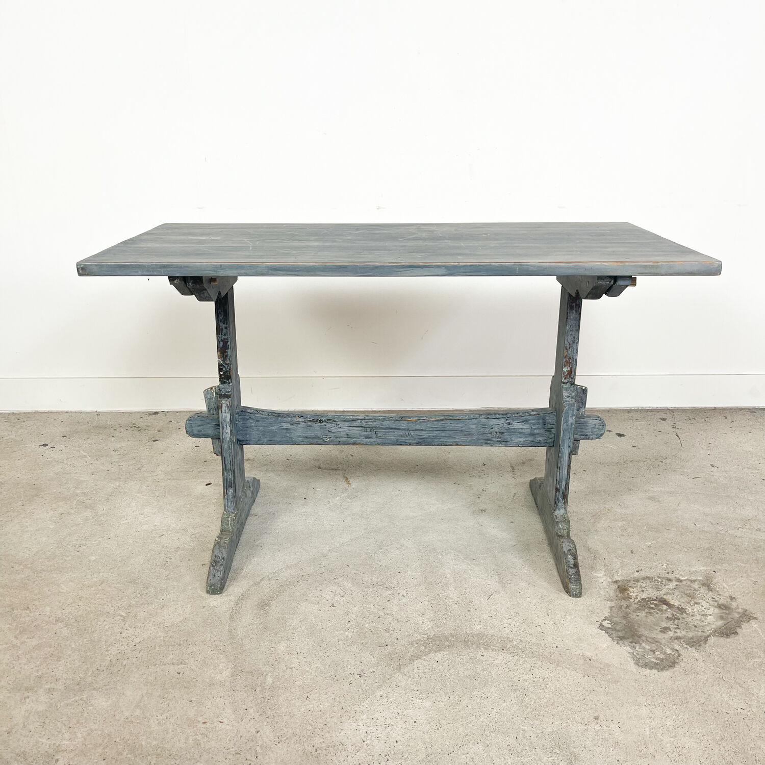 Blue painted swedish antique farmhouse table