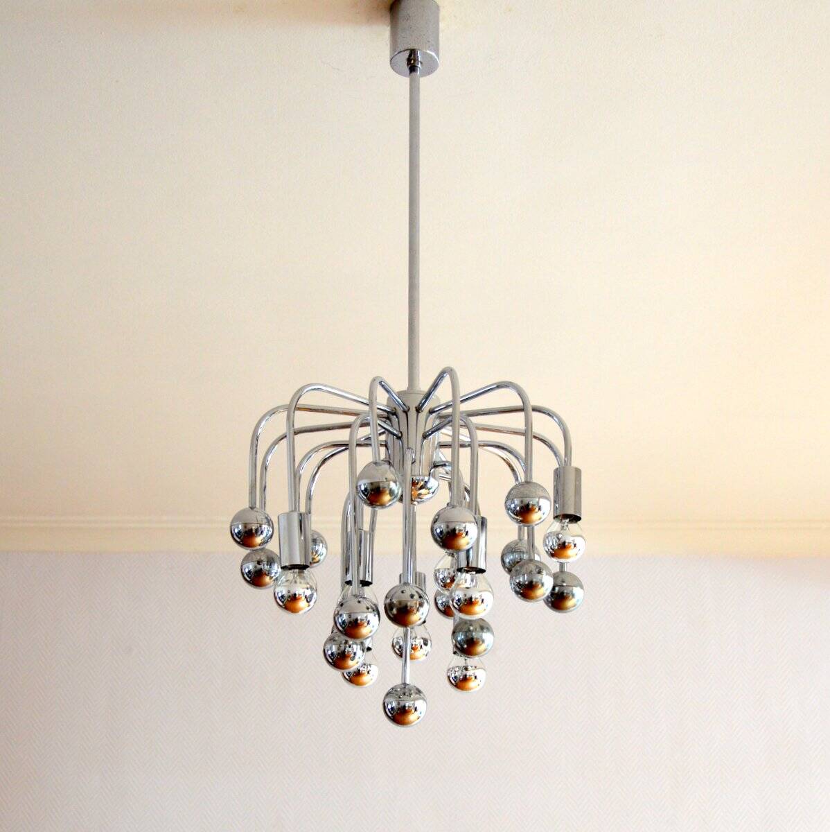 Lustre sputnik space age 9 feux 1970s