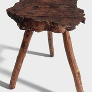 French Olive Wood Rustic / Wabi Sabi Accent Side Table / Stool, Early 20th C.