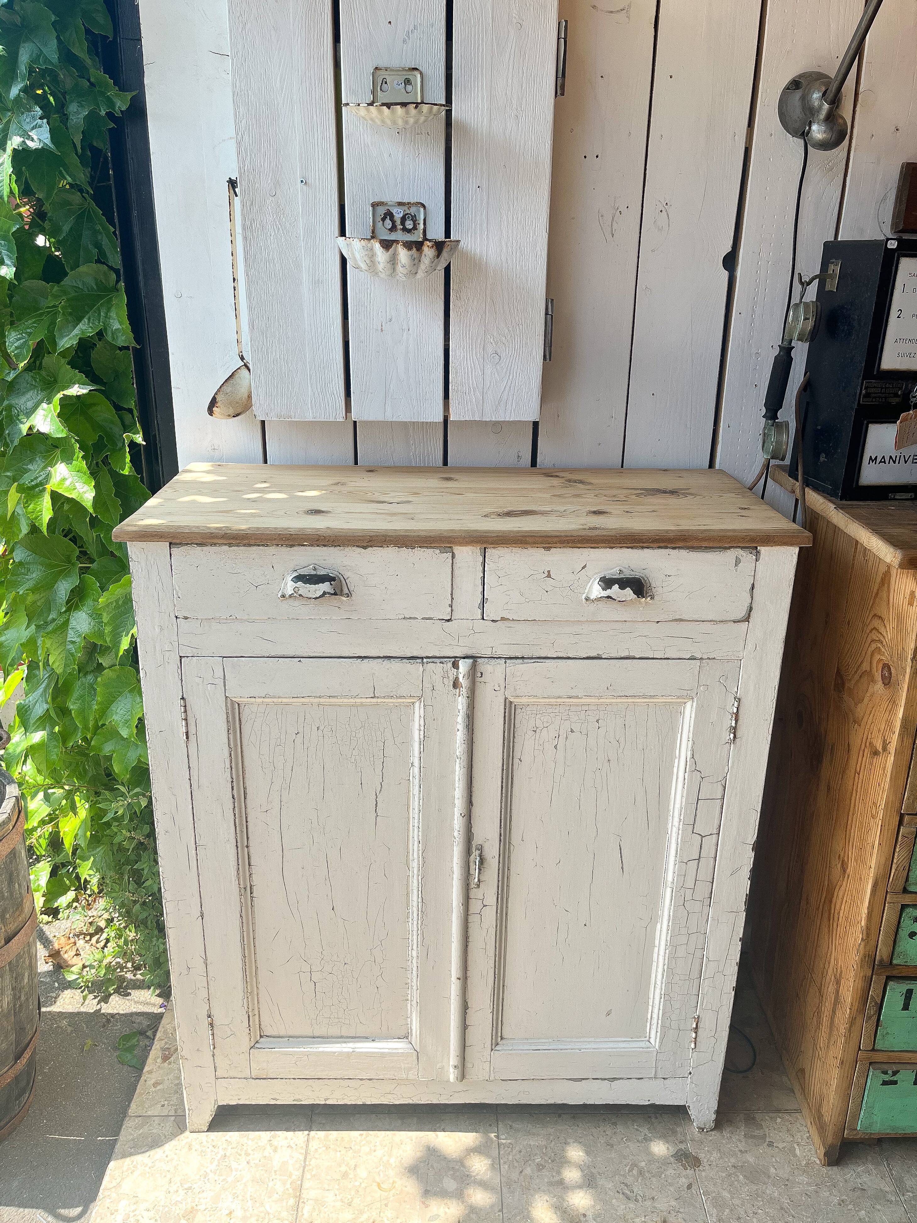 Buffet parisien blanc patine d'origine