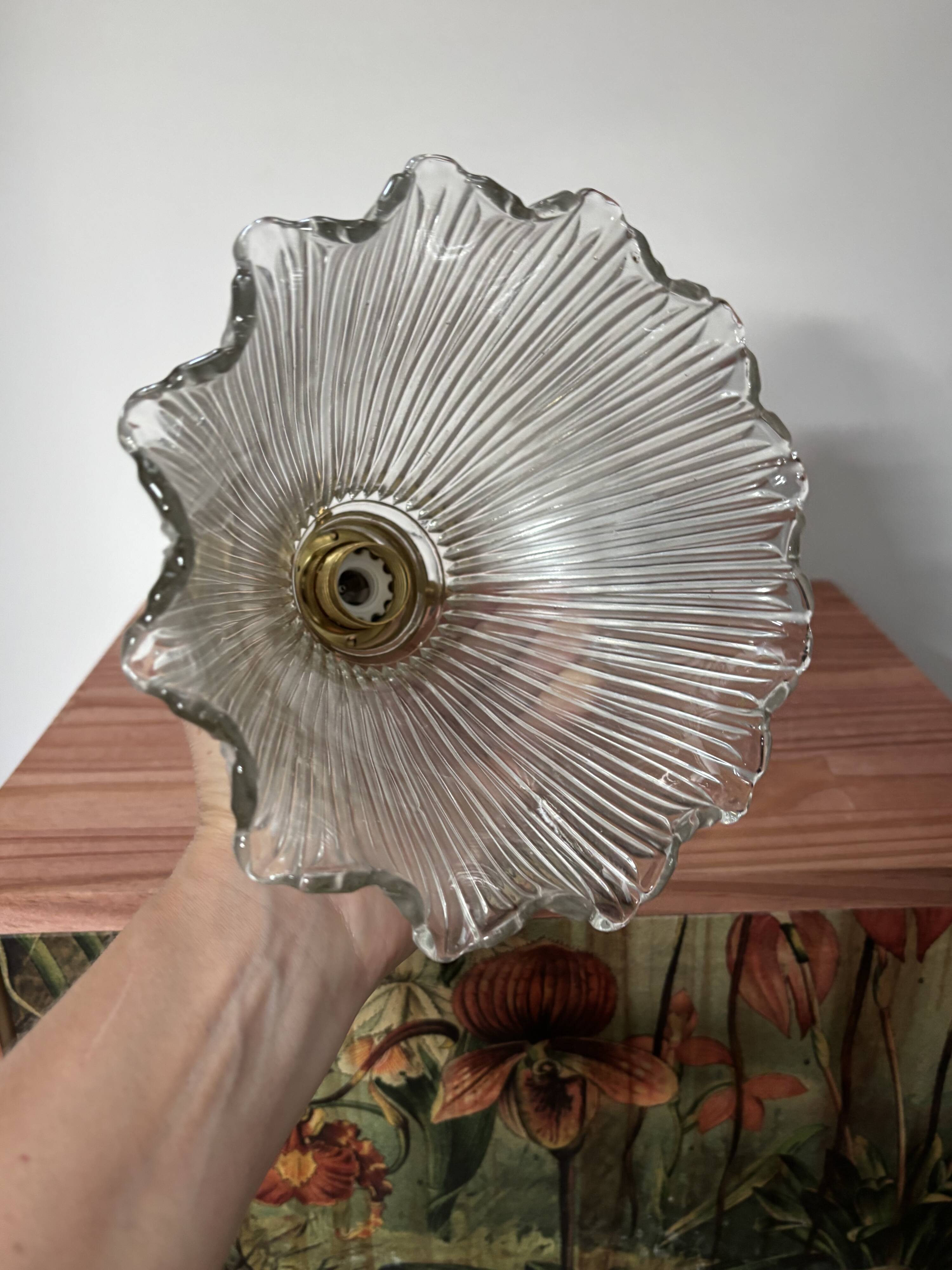 Large holophane tulip pendant light