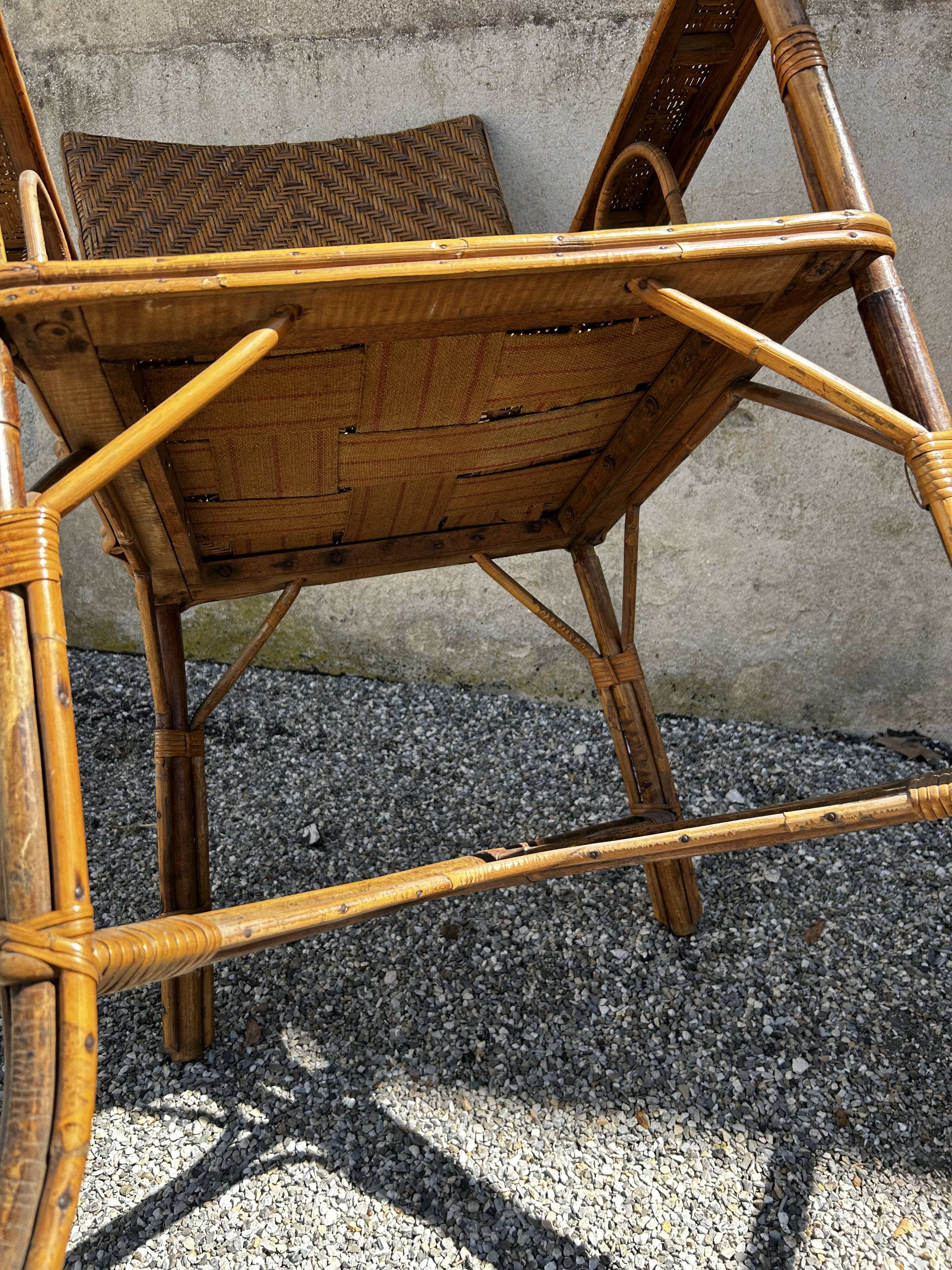 Vintage woven rattan set