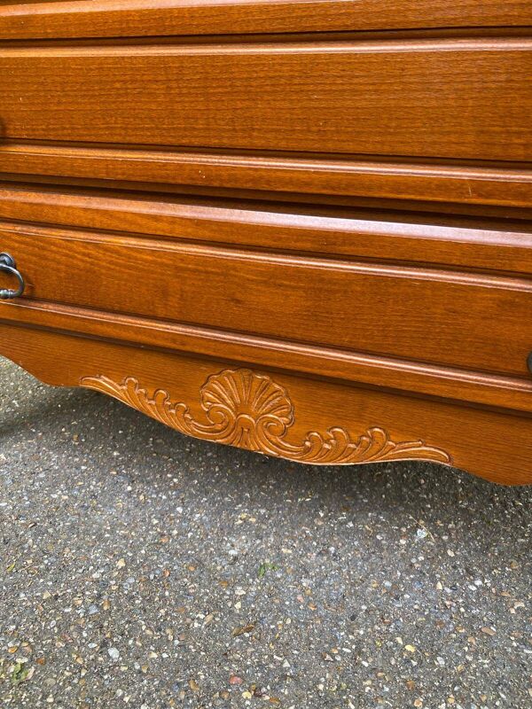 Commode Bibus Louis XV en bois massif des années 60