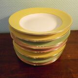 Prestige plates by Lamandinoise, 1950s, 3 colours, Set of 12