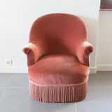 Old pink toad armchair
