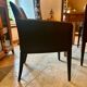 2 fauteuils en cuir noir Potocco, Italie