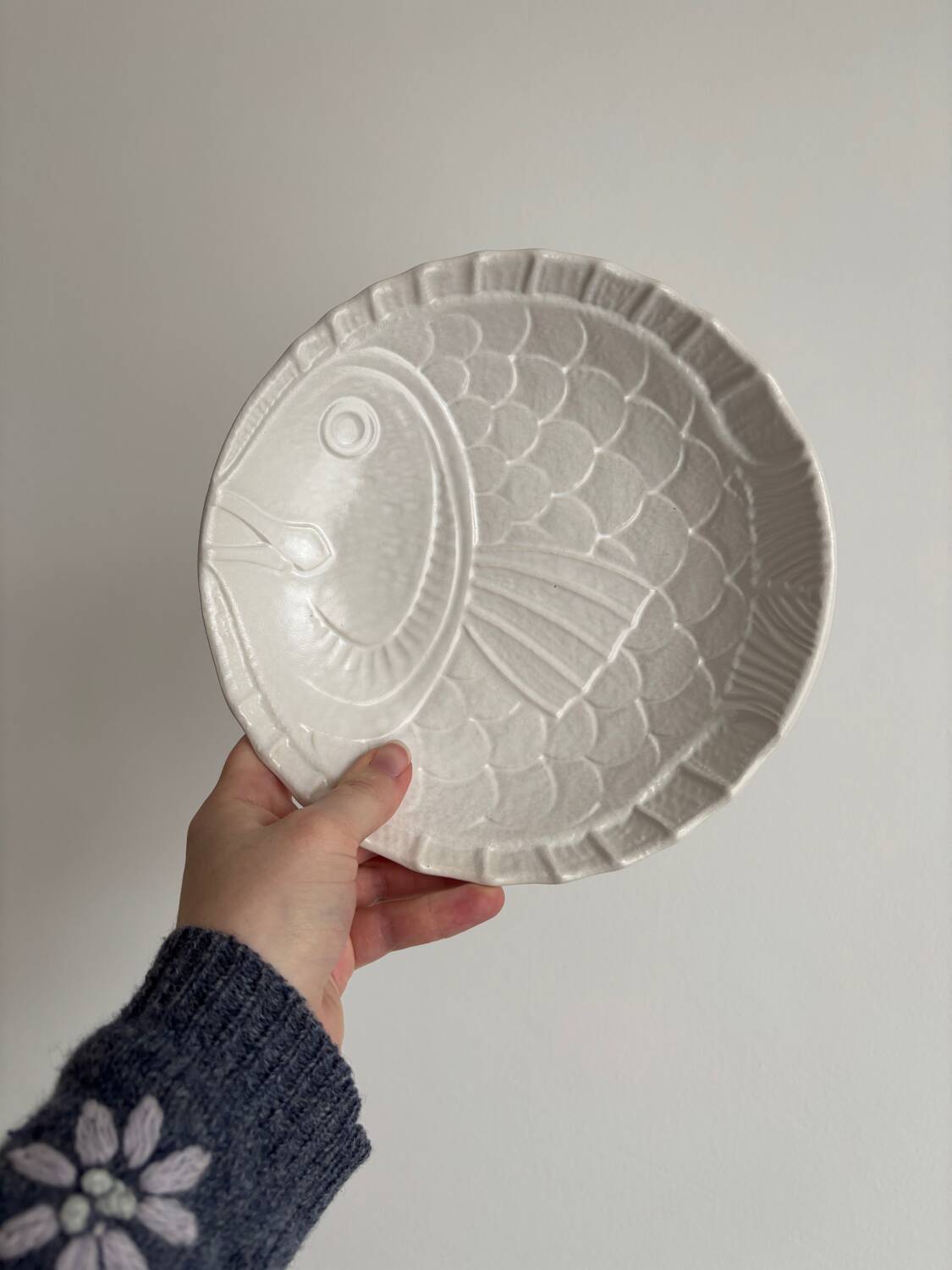 Set of 5 deep fish plates Salins-les-Bains – white earthenware