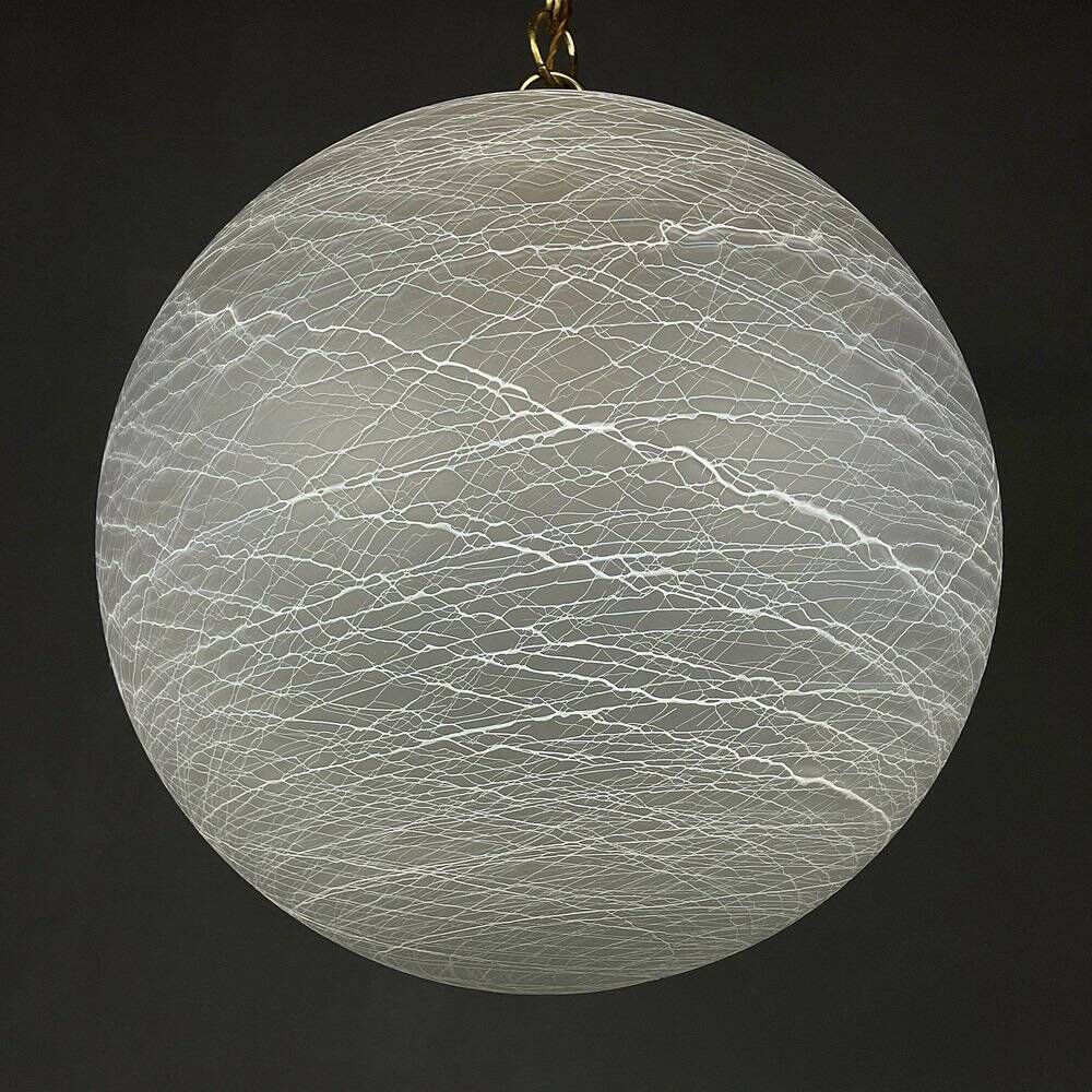 Large vintage Murano glass lamp, swirling Italian design, 1970s.