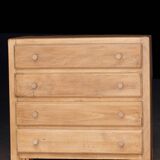 Small art deco chest of drawers in natural wood