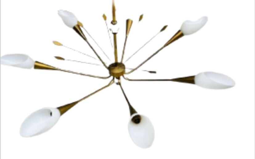 Brass scandinavian chandelier from the 60s