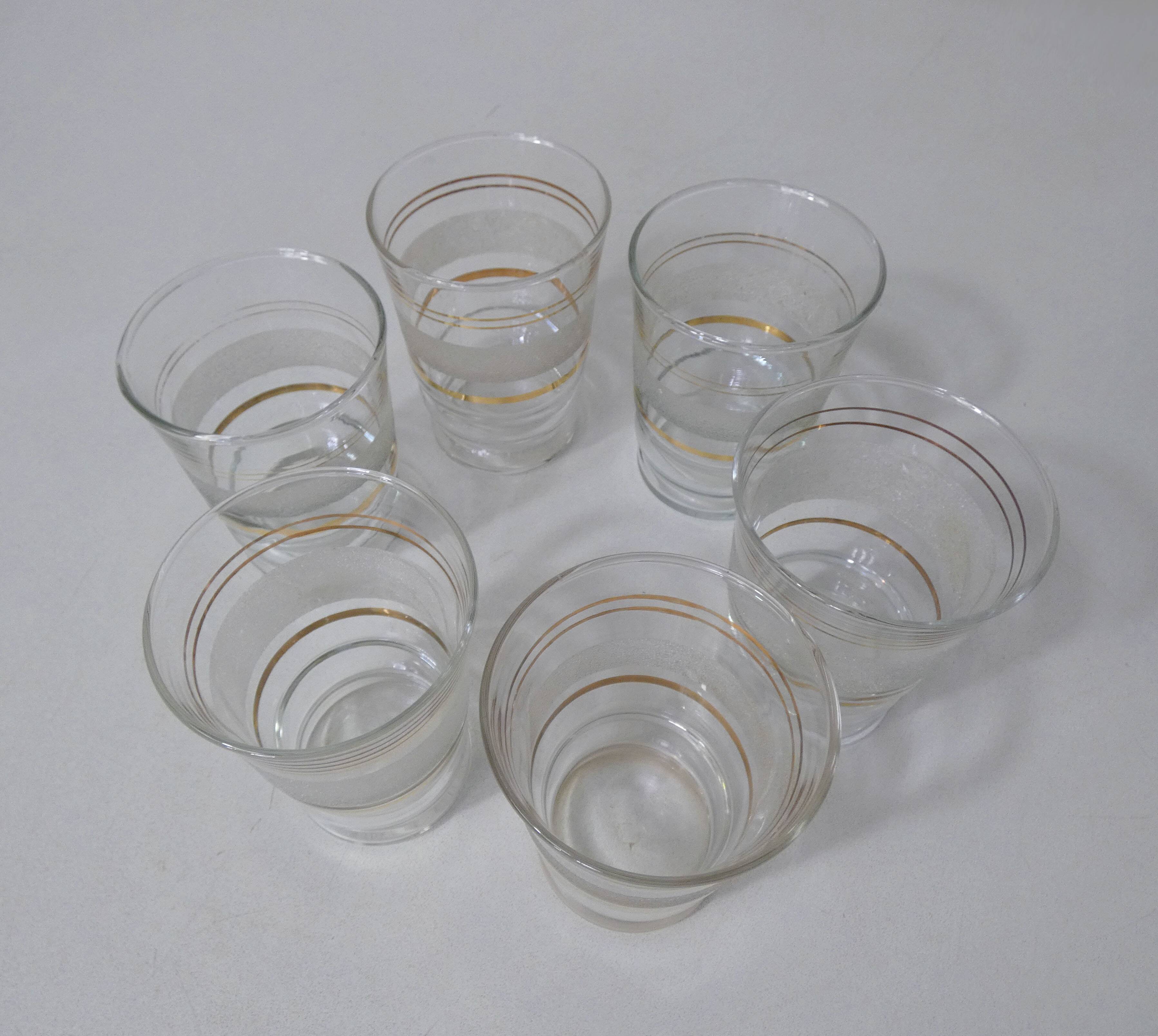 6 white granite blown glasses