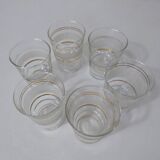 6 white granite blown glasses