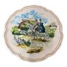 Flat plate earthenware old French ceramic vintage Almi collection