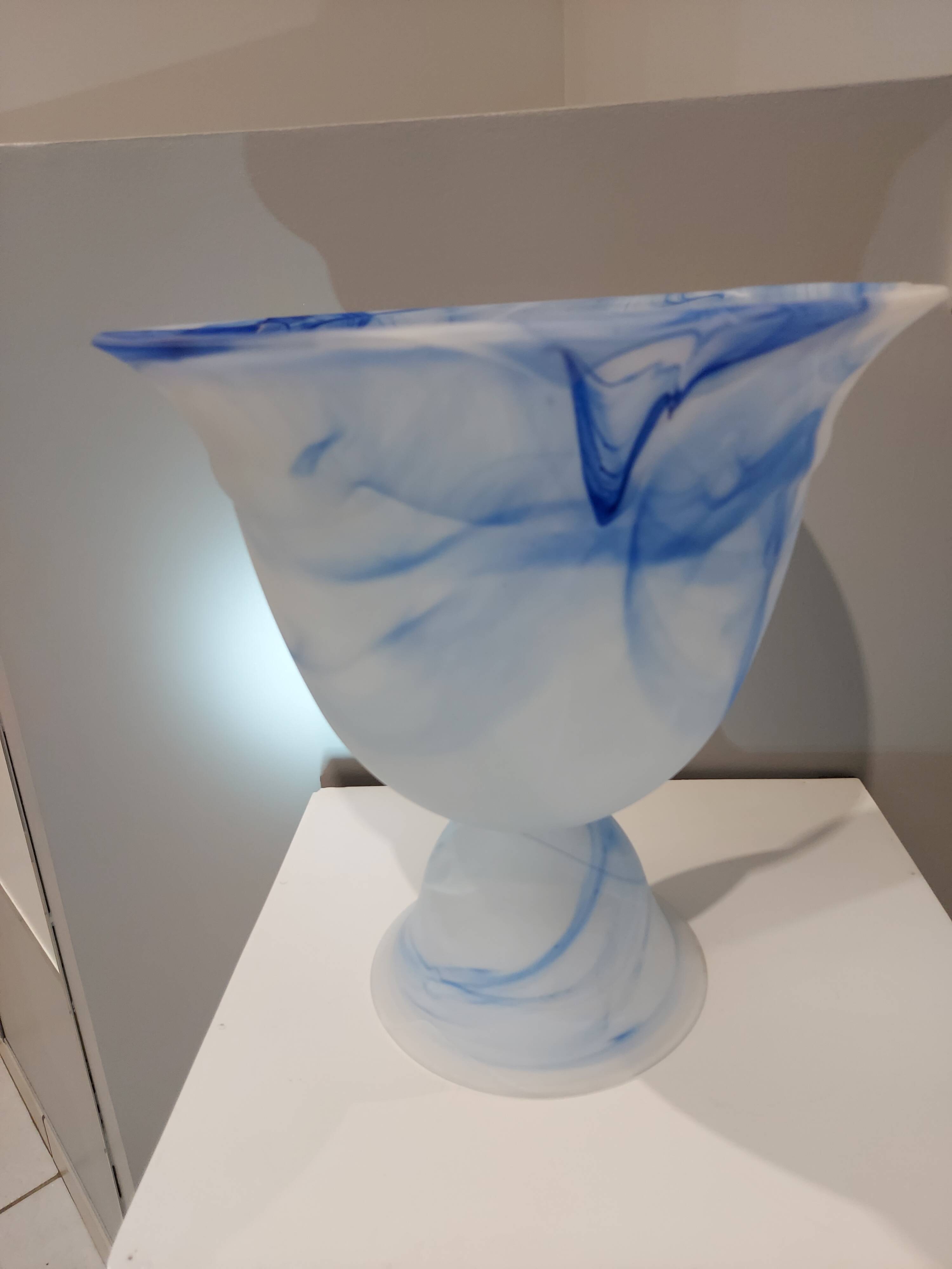 Large vase cut glass paste Vintage Murano 1970