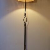Lampadaire fer forgé et cuir