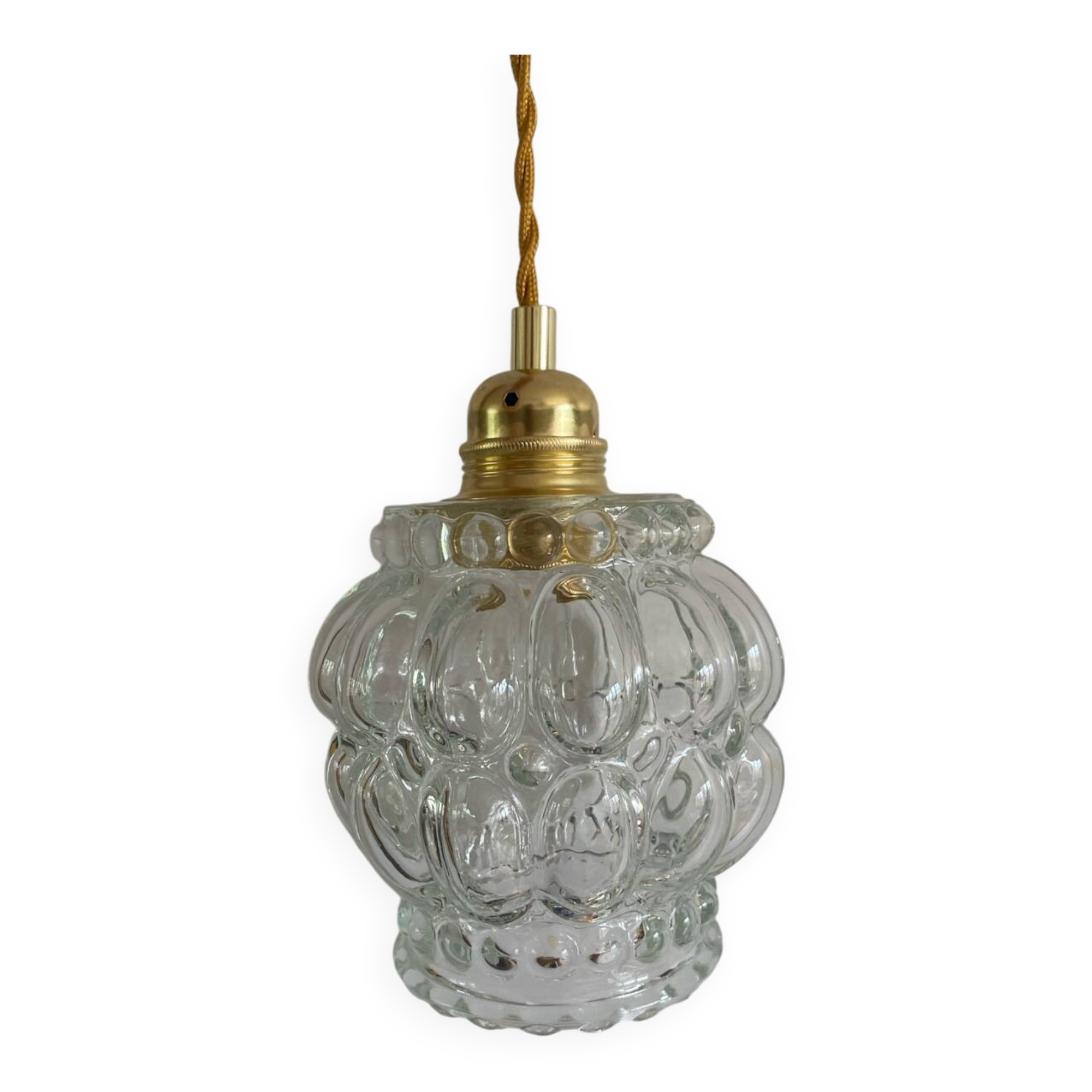 Suspension with vintage glass globe