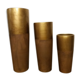 Lot 3 vases brun or