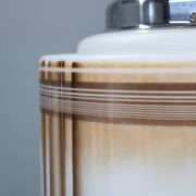 1930s Napako Art Deco pendant light in chrome and glass, restored, new wiring