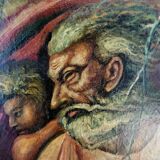 Rare paravent Art déco peint à la main dans le style de Michel-Ange