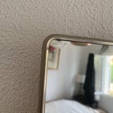 Vintage 1960s red barber triptych mirror Mirbel Paris - 28 x 70 cm