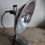 Cobra parabolic lamp with enameled cast iron base, Art Nouveau.