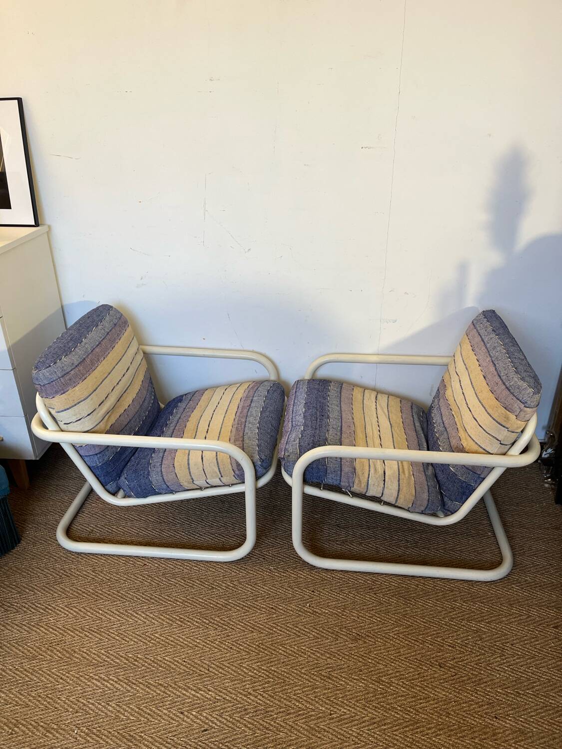 Pair of vintage 70s armchairs by Marc Berthier for Prisunic