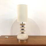 Lampe de table en travertin Scarnicci des années 1970