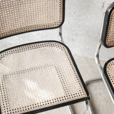 Set of 4 black cesca B32 chairs by Marcel Breuer
