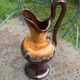 Carafe with handle, jug, vase in Vallauris style enamelled ceramic