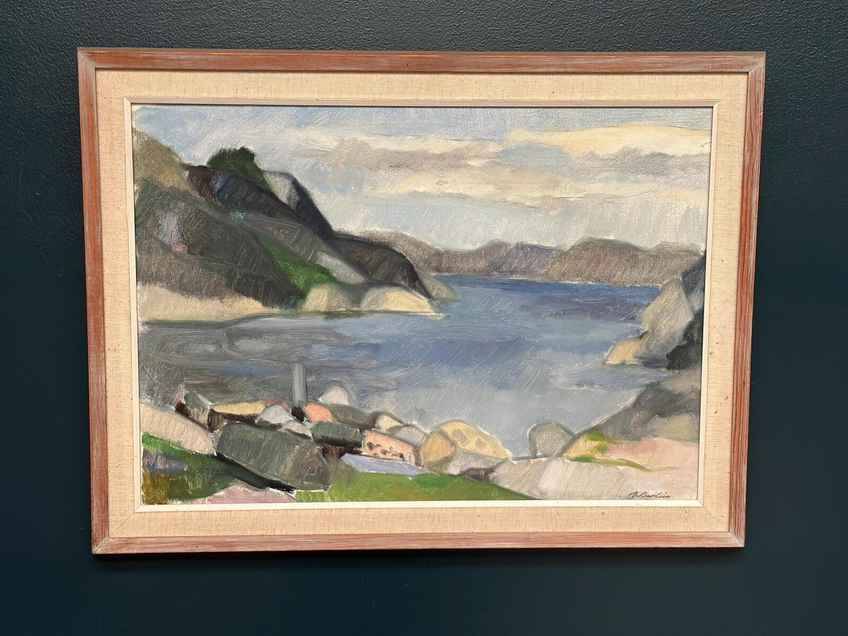 Huile sur toile suédoise – « Paysage » par Bertil Brolin